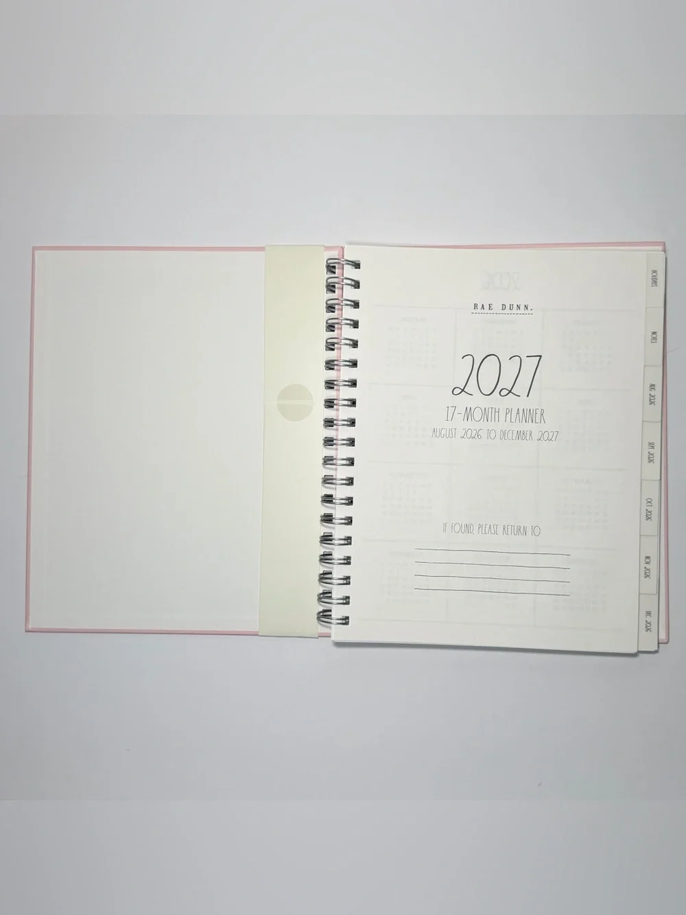 Rae Dunn 2026-2027 Large Size 17-month Planner MAKE IT HAPPEN (White/Pink)